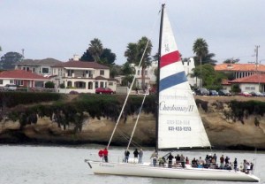 Chardonnay sailing in the Santa Cruz bay