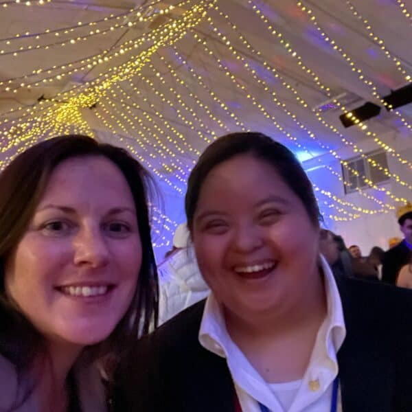 Two young ladies at a dance.